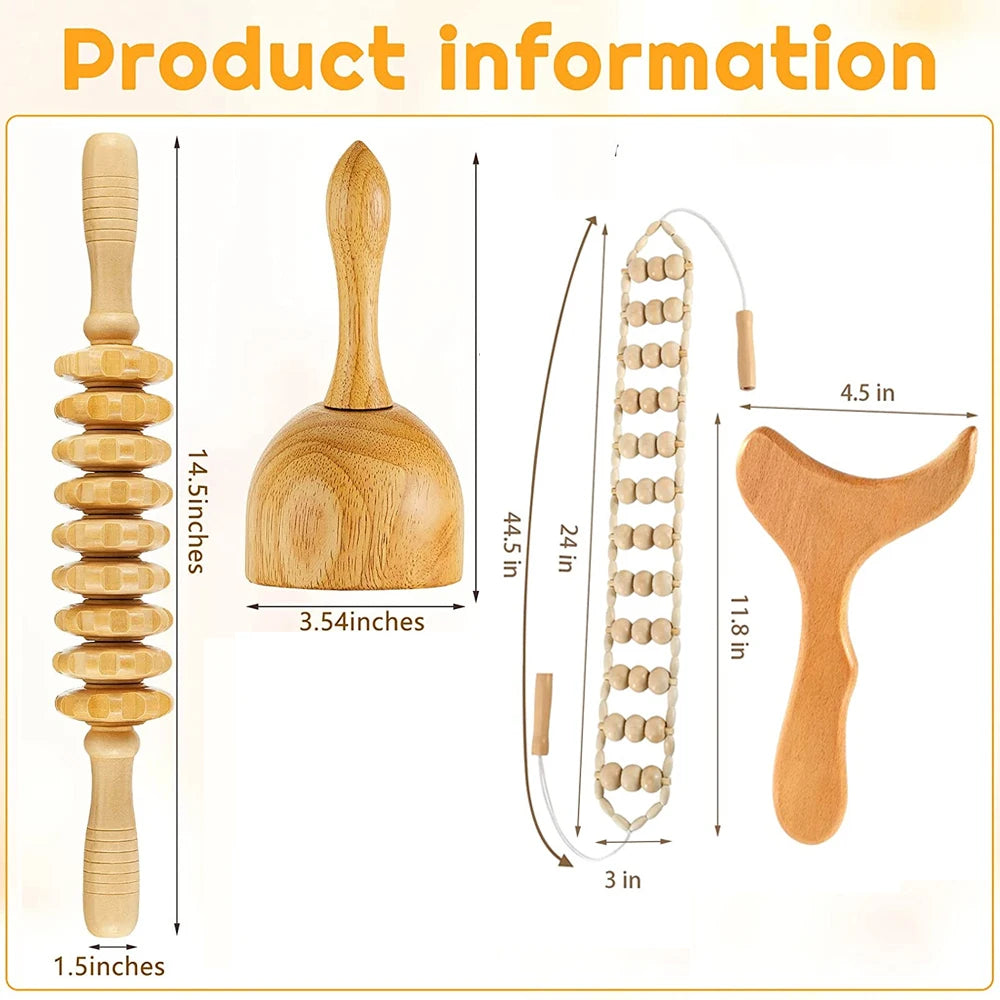 Wooden Massage Therapy Set