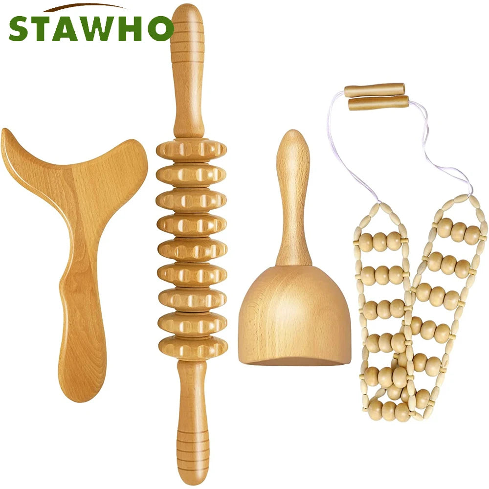 Wooden Massage Therapy Set