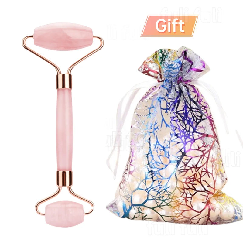 Rose Quartz Roller Massage Set